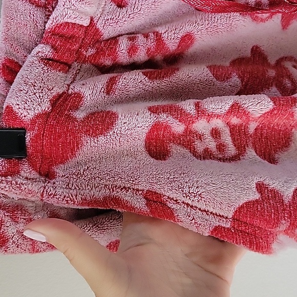 Disney World Mickey Mouse Womens XL Pajama Set Plush Lounge Red White Cozy - Picture 13 of 15